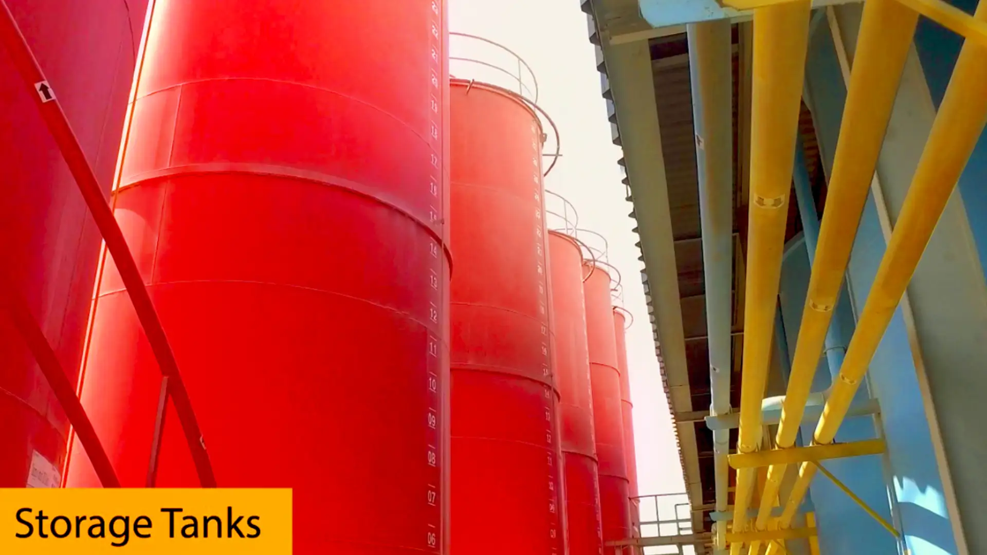 Base-oil storage tank farm at the Armor facility